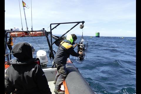 CTD seacast device deployed for acoustic monitoring at BIMEP